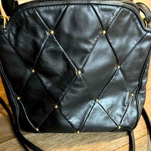 Vintage Ganson black leather bag /crossbody bag.